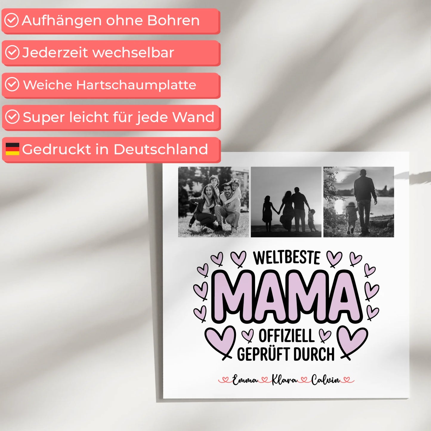 Mama Plakat Fotoboard Mama Fotocollage Weltbeste Mama Offiziell Geprüft Durch personalisiertes Geschenk 5