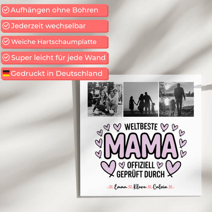 Mama Plakat Fotoboard Mama Fotocollage Weltbeste Mama Offiziell Geprüft Durch personalisiertes Geschenk 5