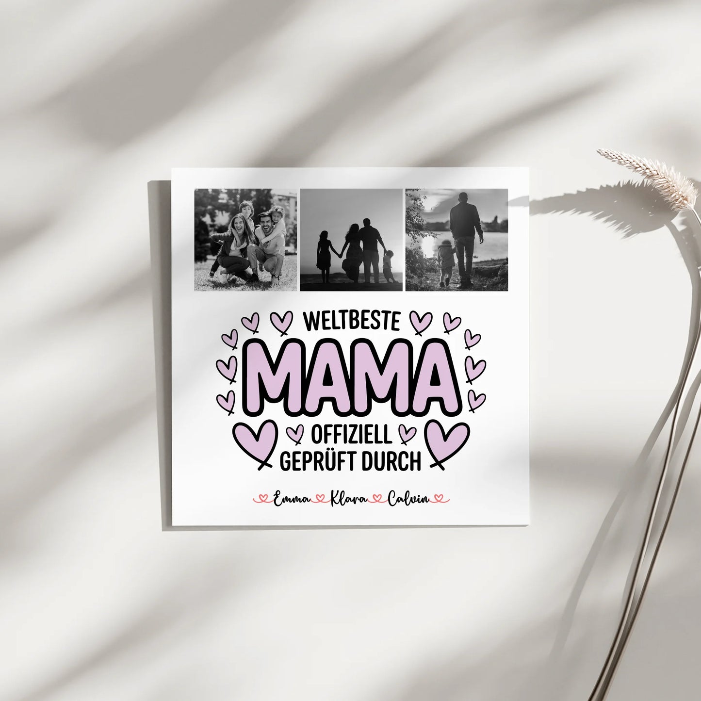Mama Plakat Fotoboard Mama Fotocollage Weltbeste Mama Offiziell Geprüft Durch personalisiertes Geschenk 3