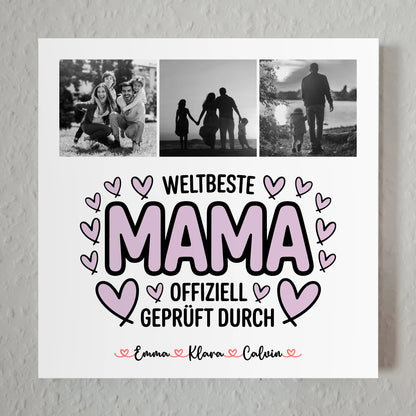 Mama Plakat Fotoboard Mama Fotocollage Weltbeste Mama Offiziell Geprüft Durch personalisiertes Geschenk 7