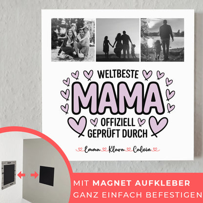 Mama Plakat Fotoboard Mama Fotocollage Weltbeste Mama Offiziell Geprüft Durch personalisiertes Geschenk