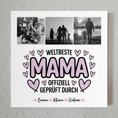 Mama Plakat Fotoboard Mama Fotocollage Weltbeste Mama Offiziell Geprüft Durch personalisiertes Geschenk
