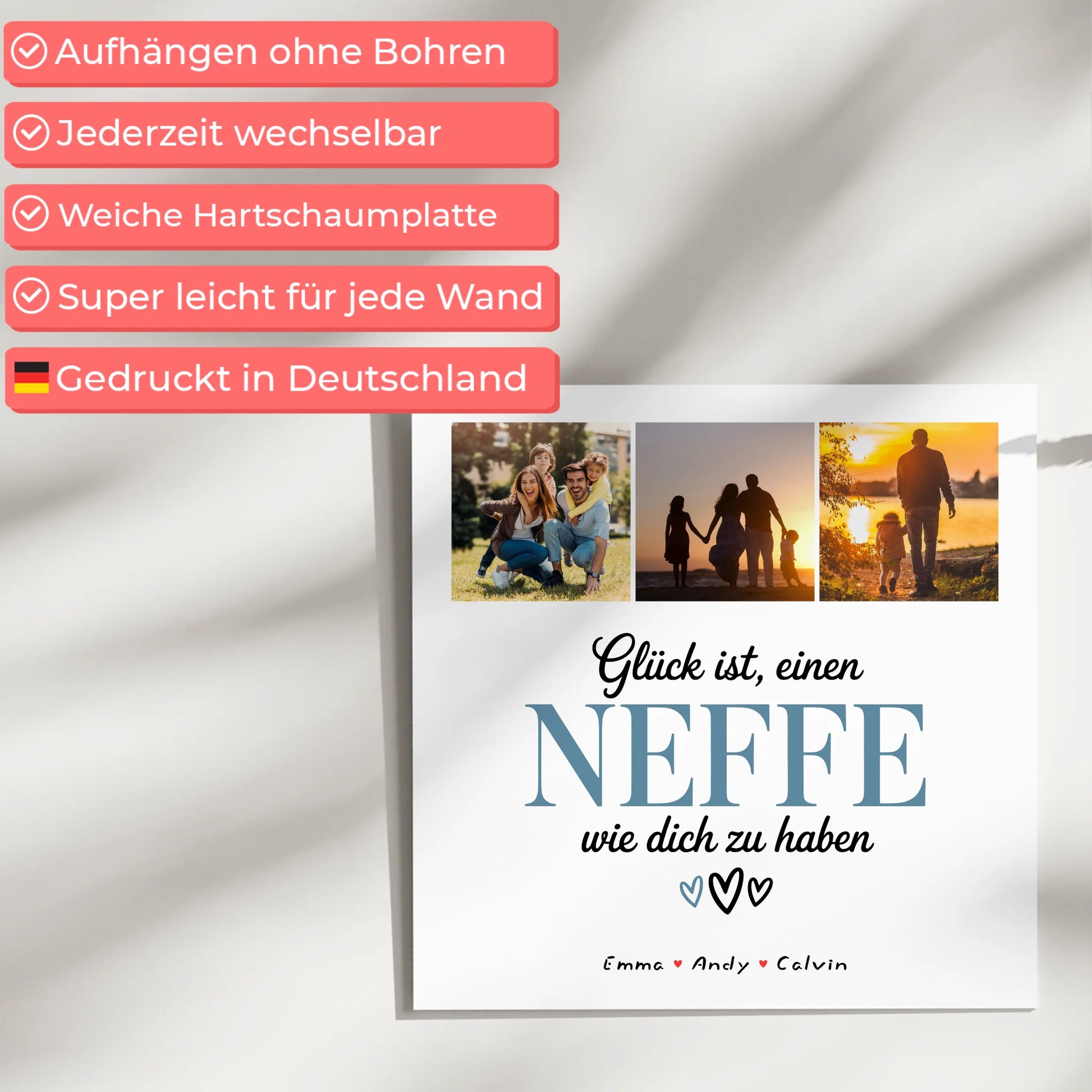 Fotoboard Poster Magnetisch Geschenk Fotocollage Neffe Glück Ist einen Neffe Wie Dich Zu Haben 5