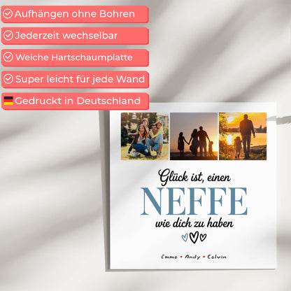 Fotoboard Poster Magnetisch Geschenk Fotocollage Neffe Glück Ist einen Neffe Wie Dich Zu Haben