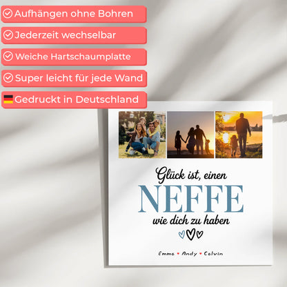 Fotoboard Poster Magnetisch Geschenk Fotocollage Neffe Glück Ist einen Neffe Wie Dich Zu Haben