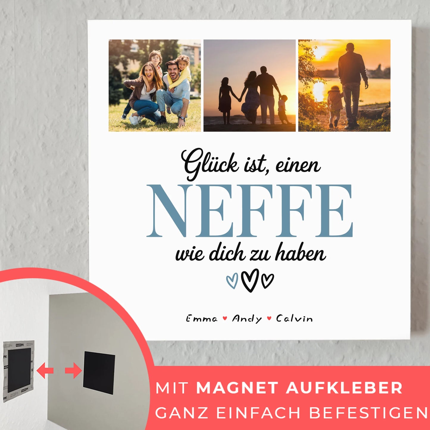 Fotoboard Poster Magnetisch Geschenk Fotocollage Neffe Glück Ist einen Neffe Wie Dich Zu Haben 10