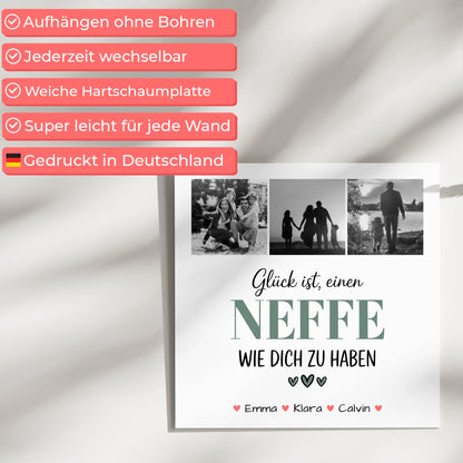 Fotoboard Magnet Wandbild Fotocollage Neffe Glück Ist einen Neffe Wie Dich Zu Haben Geschenk 5