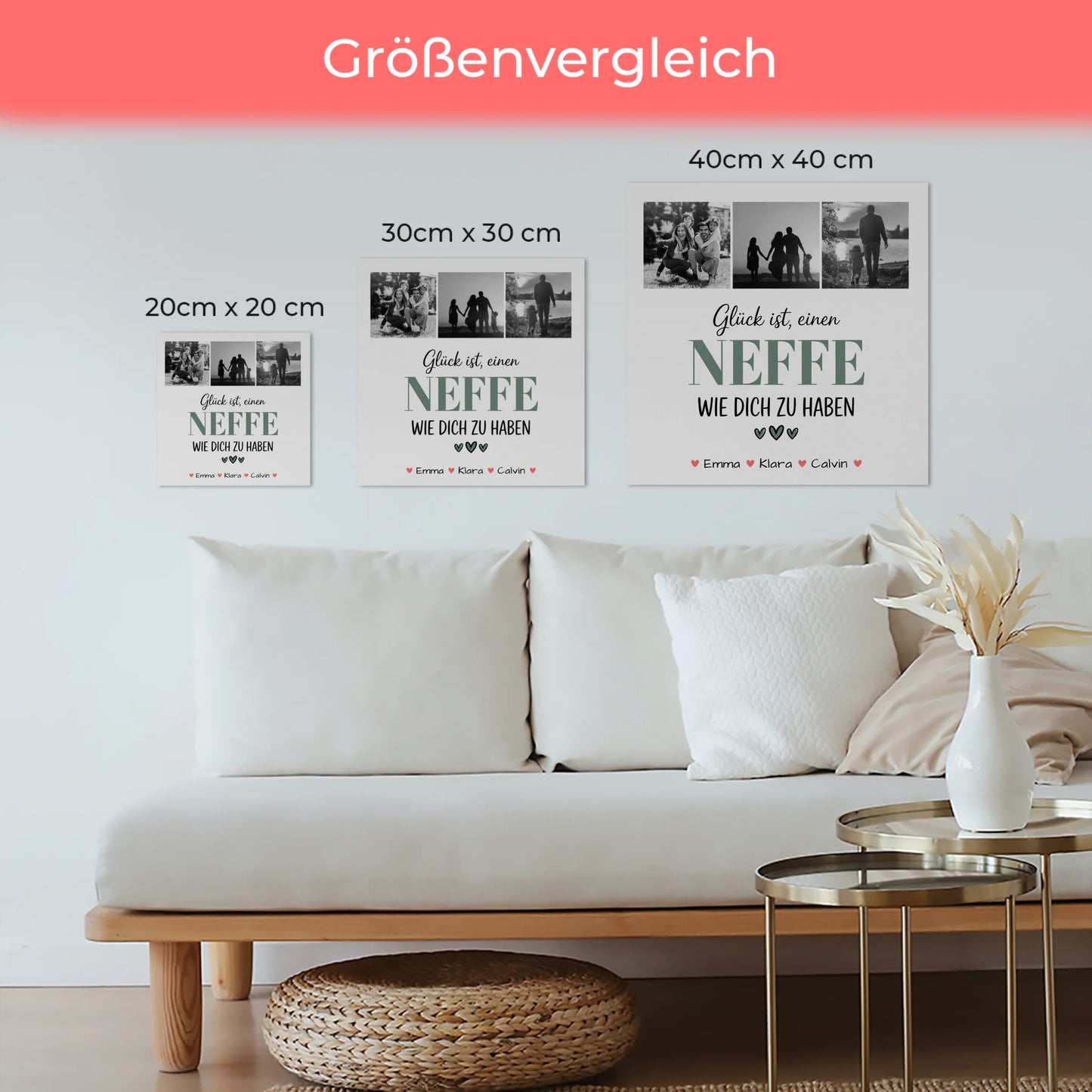 Fotoboard Magnet Wandbild Fotocollage Neffe Glück Ist einen Neffe Wie Dich Zu Haben Geschenk