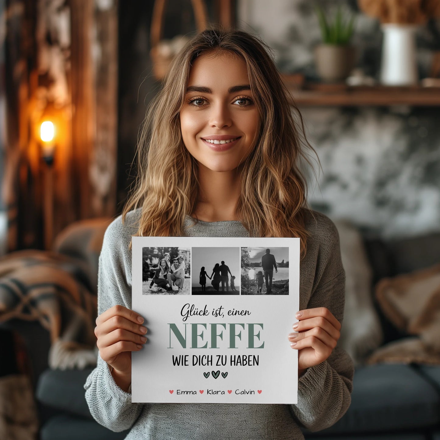 Fotoboard Magnet Wandbild Fotocollage Neffe Glück Ist einen Neffe Wie Dich Zu Haben Geschenk 2