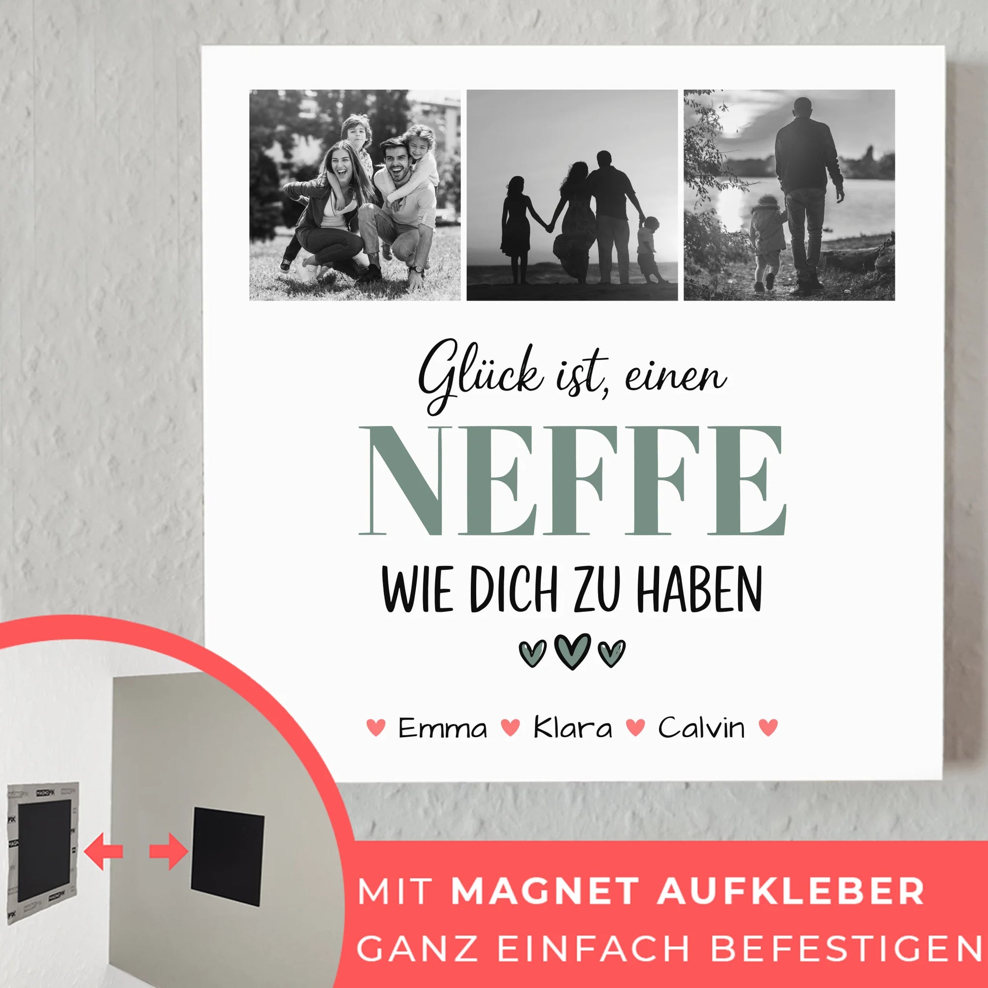Fotoboard Magnet Wandbild Fotocollage Neffe Glück Ist einen Neffe Wie Dich Zu Haben Geschenk 4