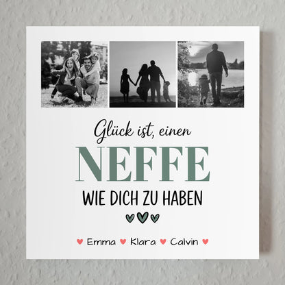 Fotoboard Magnet Wandbild Fotocollage Neffe Glück Ist einen Neffe Wie Dich Zu Haben Geschenk