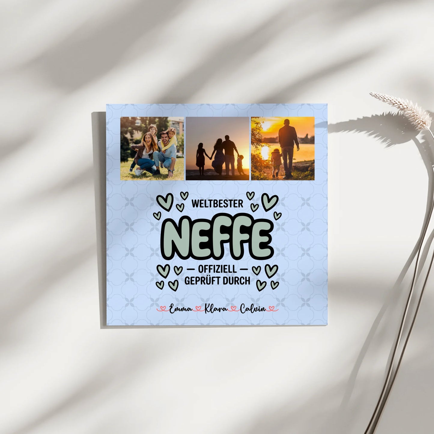 Fotoboard Magnet Wandbild Fotocollage für Neffe Weltbester Neffe Offiziell Geprüft Durch 3