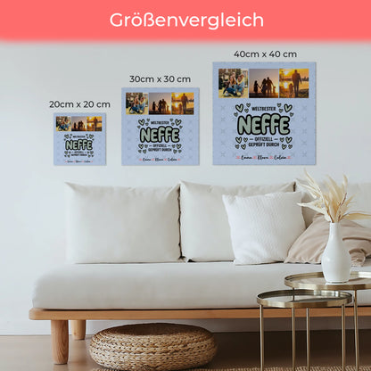 Fotoboard Magnet Wandbild Fotocollage für Neffe Weltbester Neffe Offiziell Geprüft Durch 6