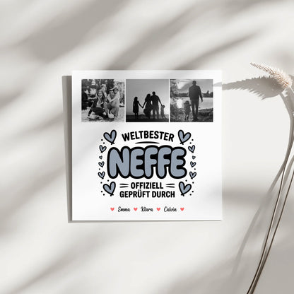 Fotoboard Poster Magnetisch Neffe Fotocollage Weltbester Neffe Offiziell Geprüft Durch 3