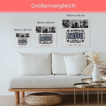 Fotoboard Poster Magnetisch Neffe Fotocollage Weltbester Neffe Offiziell Geprüft Durch