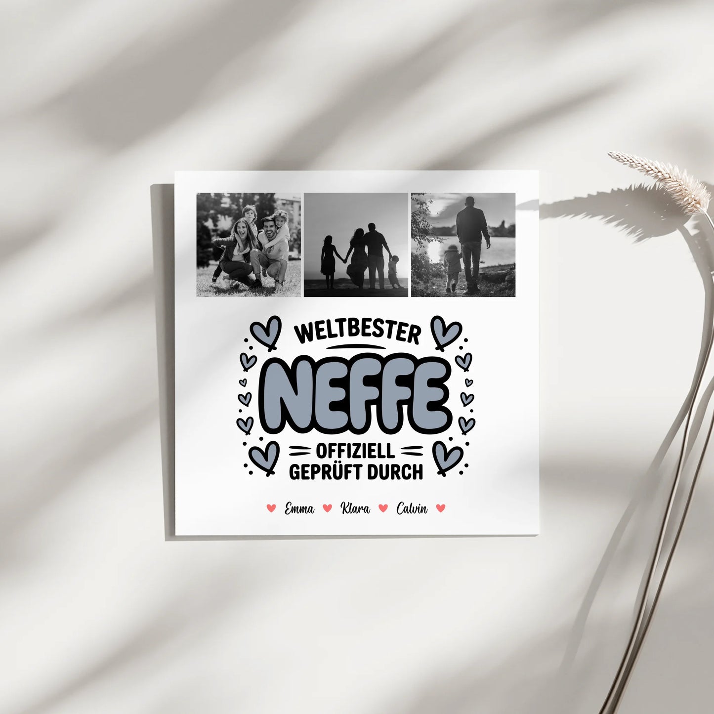 Fotoboard Poster Magnetisch Neffe Fotocollage Weltbester Neffe Offiziell Geprüft Durch