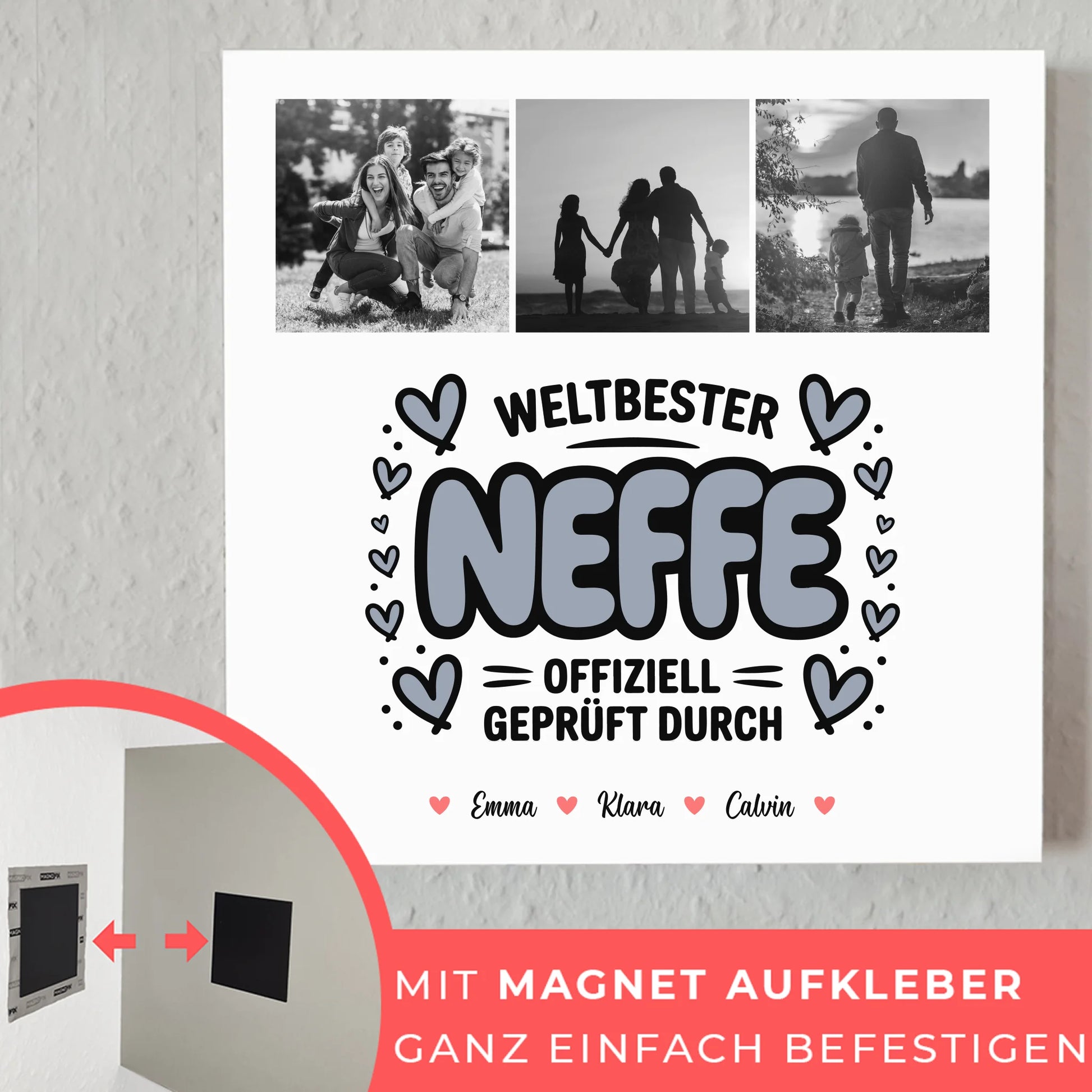 Fotoboard Poster Magnetisch Neffe Fotocollage Weltbester Neffe Offiziell Geprüft Durch 4