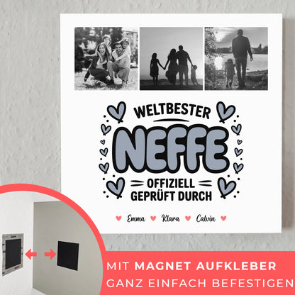 Fotoboard Poster Magnetisch Neffe Fotocollage Weltbester Neffe Offiziell Geprüft Durch 10
