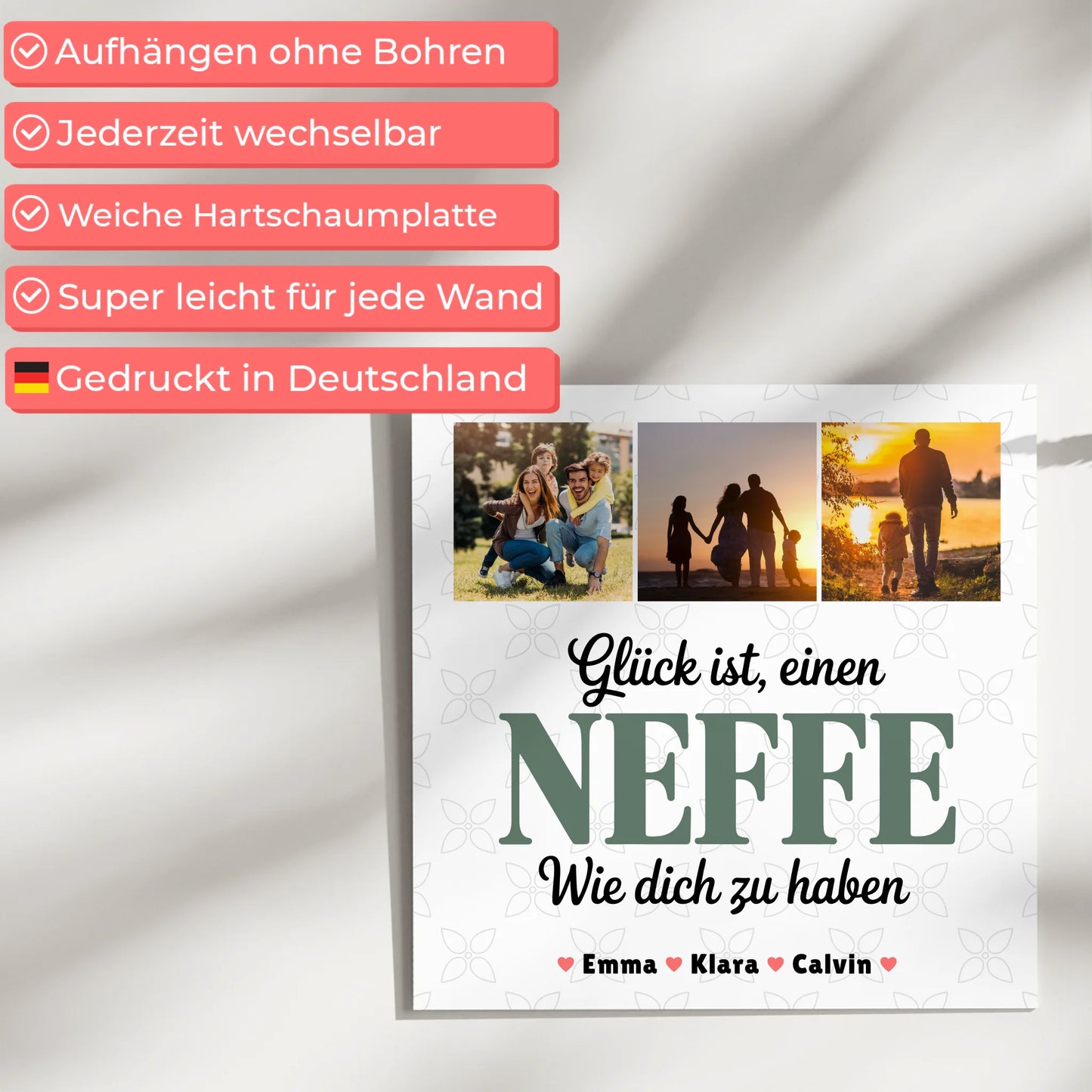 Magnetposter Fotoboard Geschenk Fotocollage Neffe Glück Ist einen Neffe Wie Dich Zu Haben