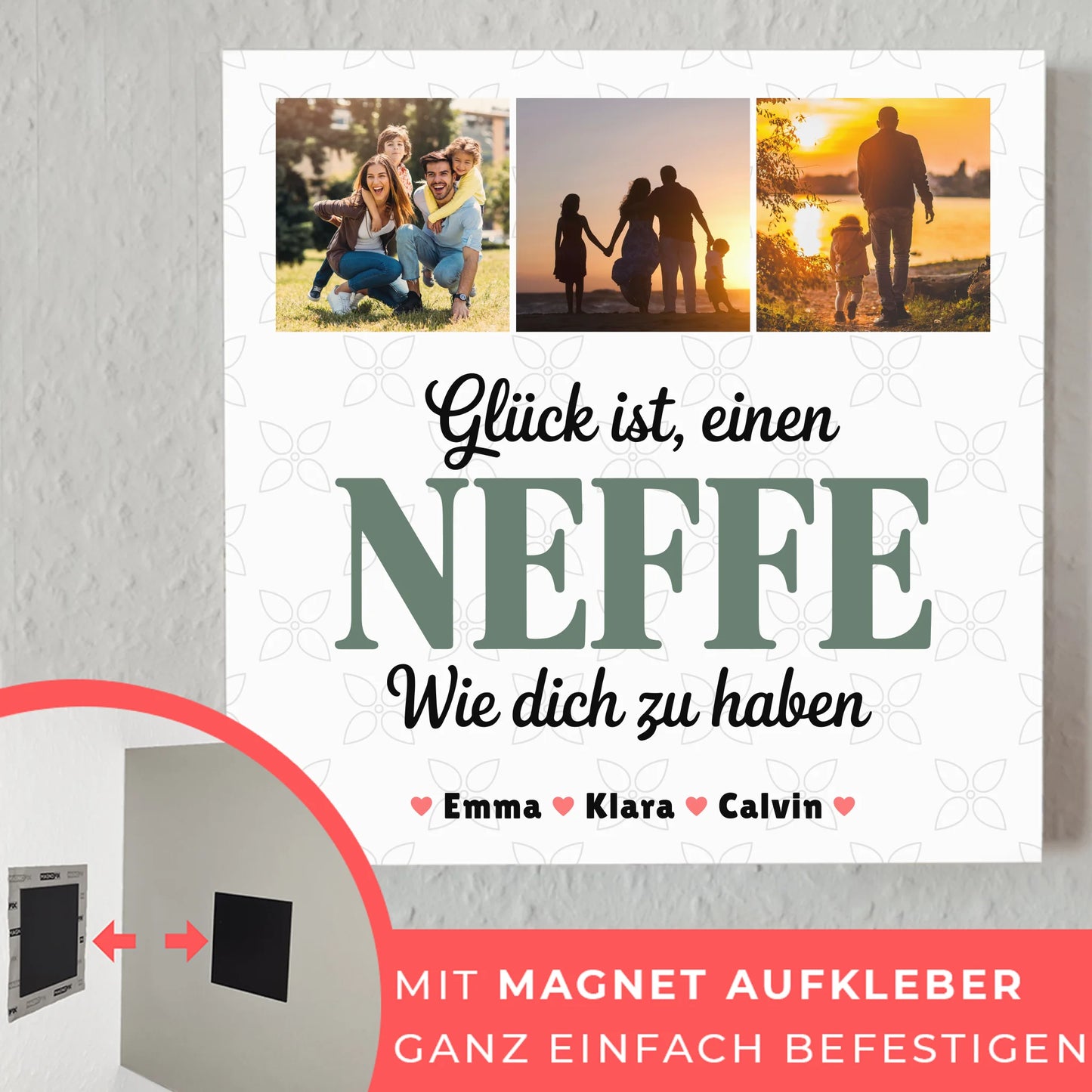 Magnetposter Fotoboard Geschenk Fotocollage Neffe Glück Ist einen Neffe Wie Dich Zu Haben