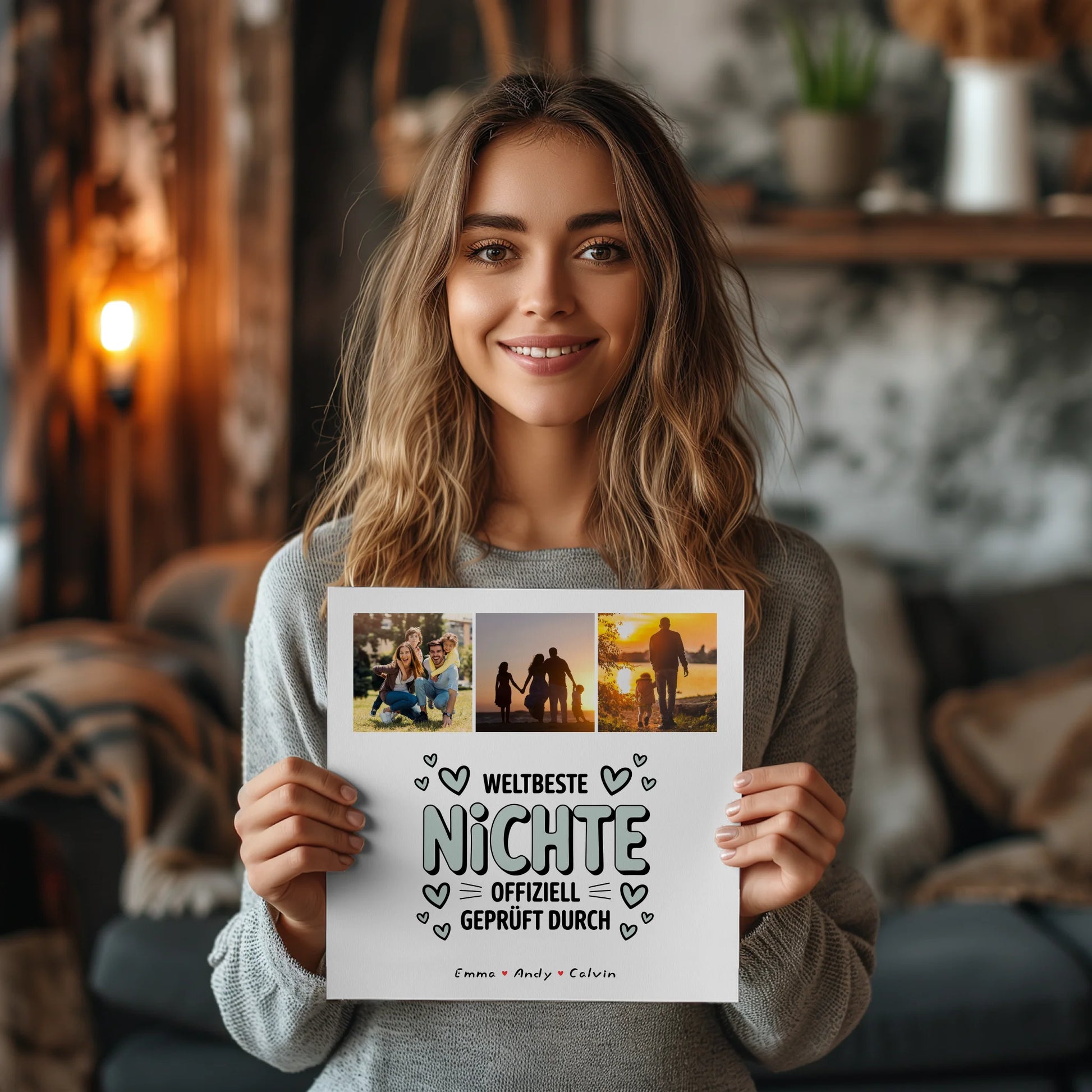 Fotoboard Magnet Wandbild Geschenk Fotocollage Nichte Weltbeste Nichte Offiziell Geprüft Durch 2