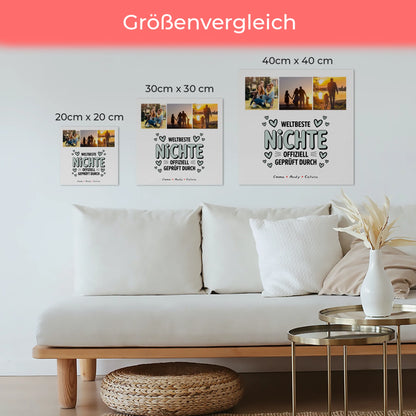 Fotoboard Magnet Wandbild Geschenk Fotocollage Nichte Weltbeste Nichte Offiziell Geprüft Durch