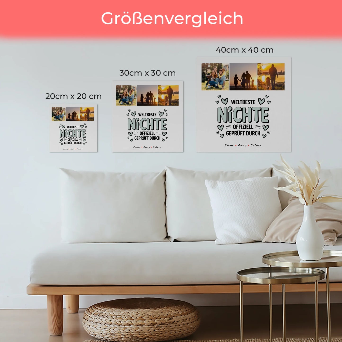 Fotoboard Magnet Wandbild Geschenk Fotocollage Nichte Weltbeste Nichte Offiziell Geprüft Durch 6