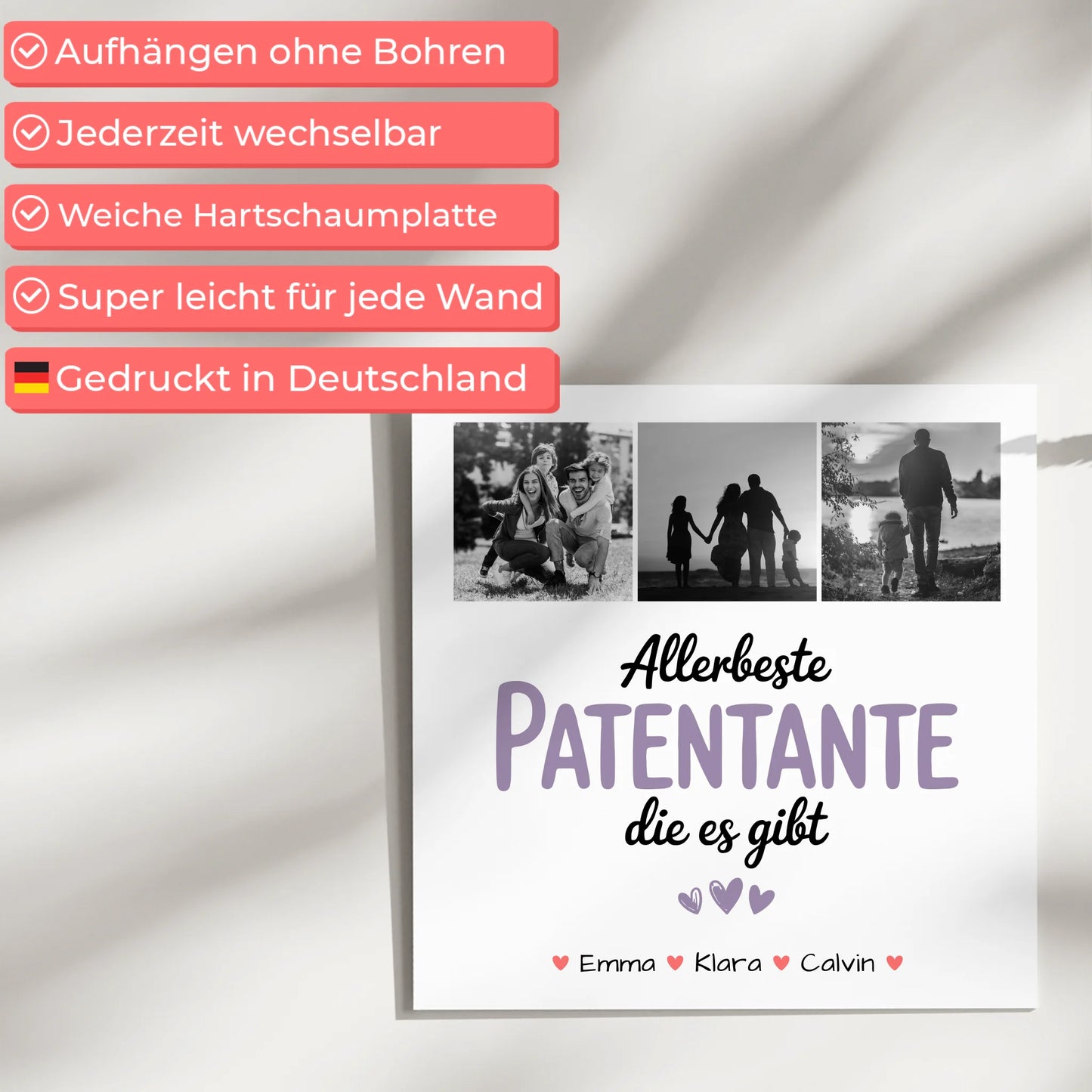 Fotoboard Poster Magnetisch Fotocollage Patentante Allerbeste Patentante Die Es Gibt Geschenk