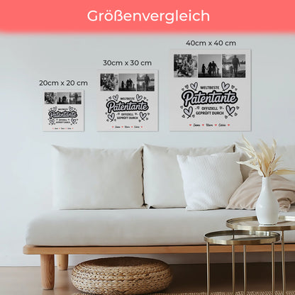 Personalisierte Fotoboard Poster Magnetisch mit Patentante Fotocollage Weltbeste Patentante Offiziell Geprüft Durch
