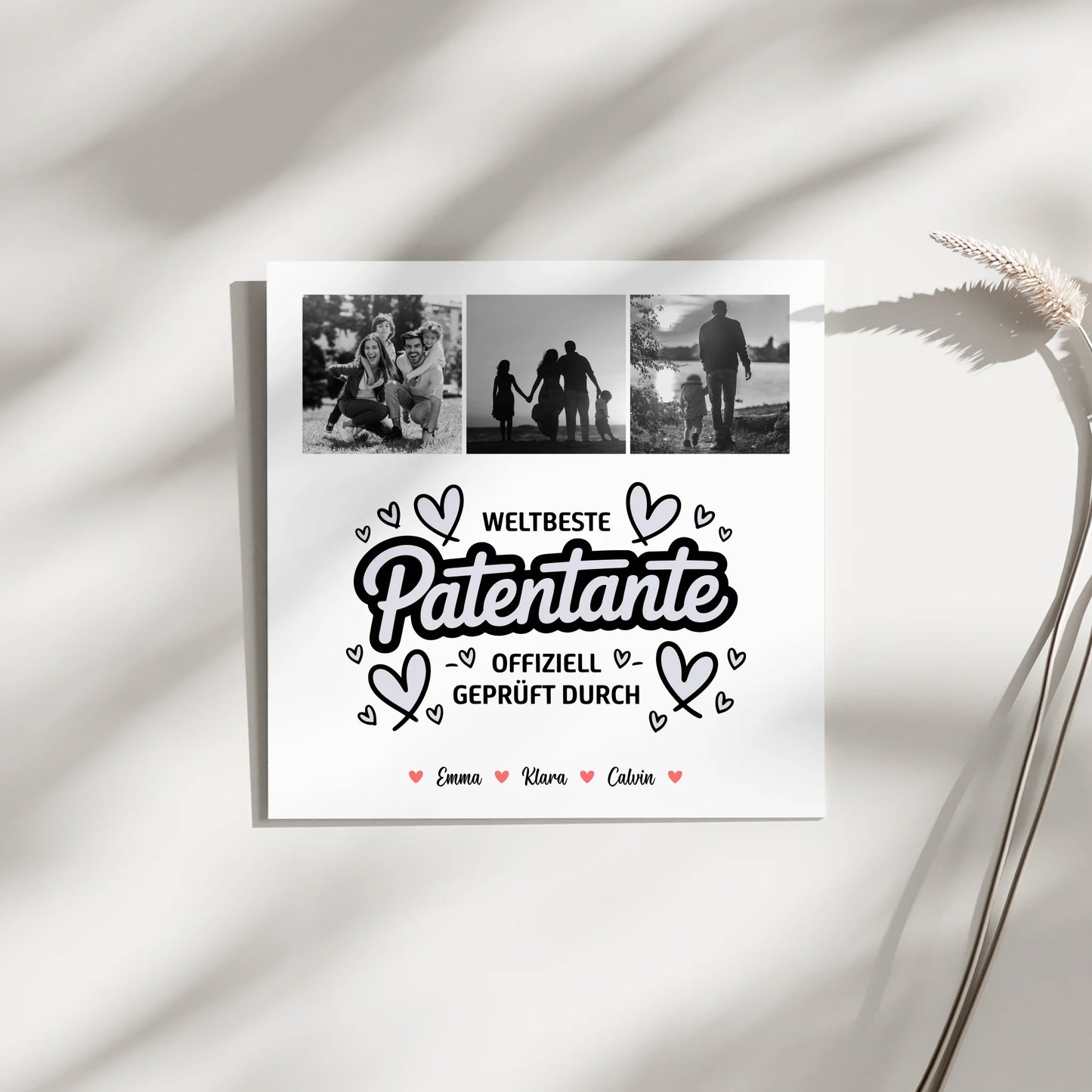 Personalisierte Fotoboard Poster Magnetisch mit Patentante Fotocollage Weltbeste Patentante Offiziell Geprüft Durch 9