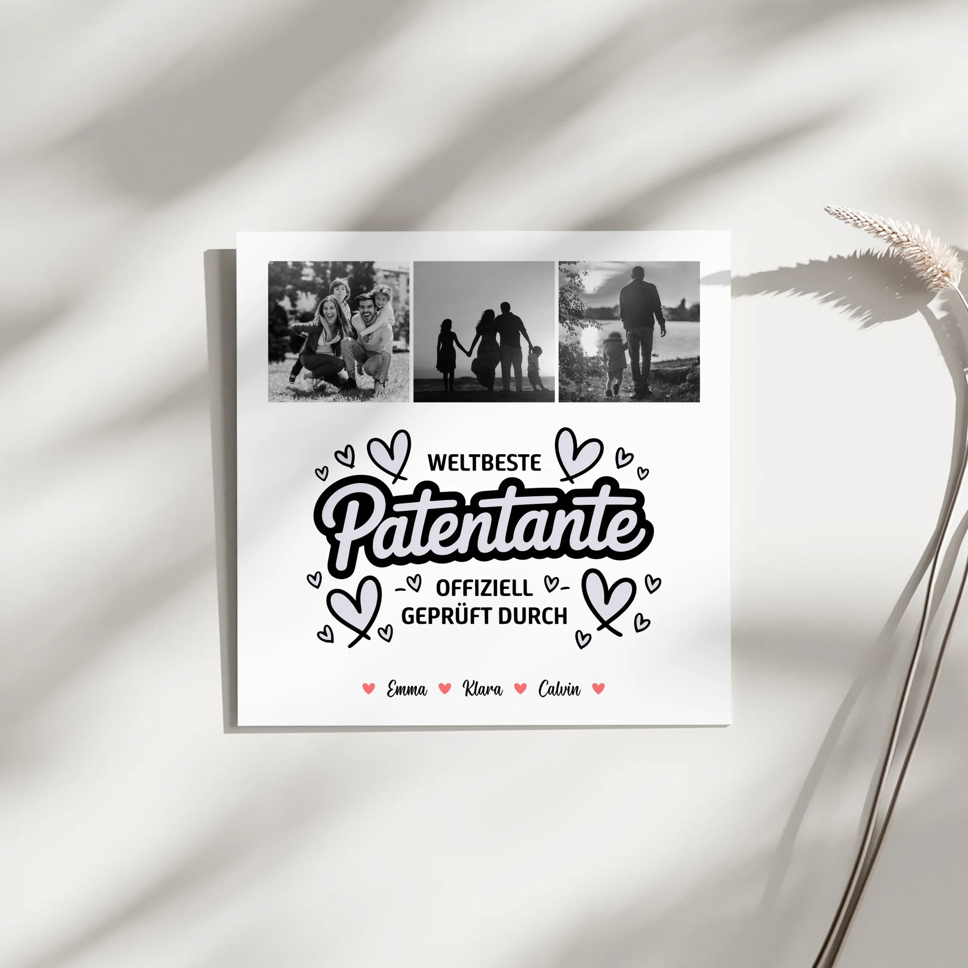 Personalisierte Fotoboard Poster Magnetisch mit Patentante Fotocollage Weltbeste Patentante Offiziell Geprüft Durch 9