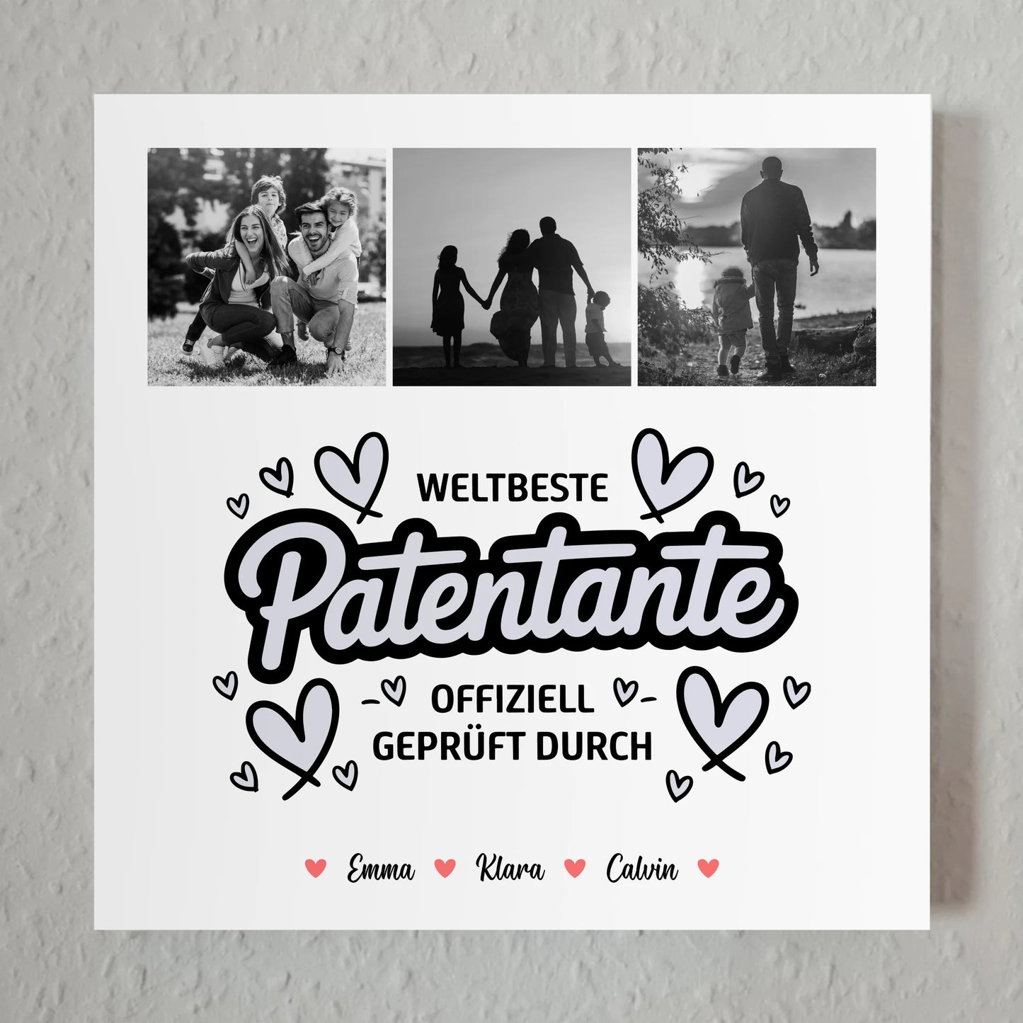 Personalisierte Fotoboard Poster Magnetisch mit Patentante Fotocollage Weltbeste Patentante Offiziell Geprüft Durch