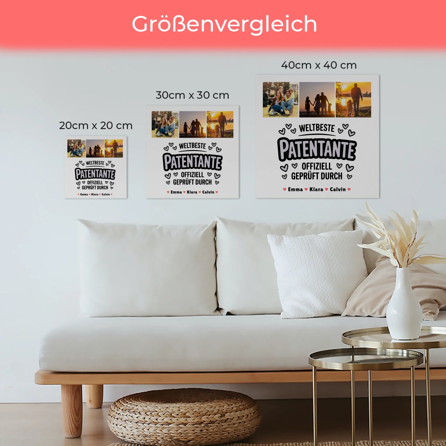 Fotoboard Magnet Poster Geschenk Fotocollage Patentante Weltbeste Patentante Offiziell Geprüft Durch