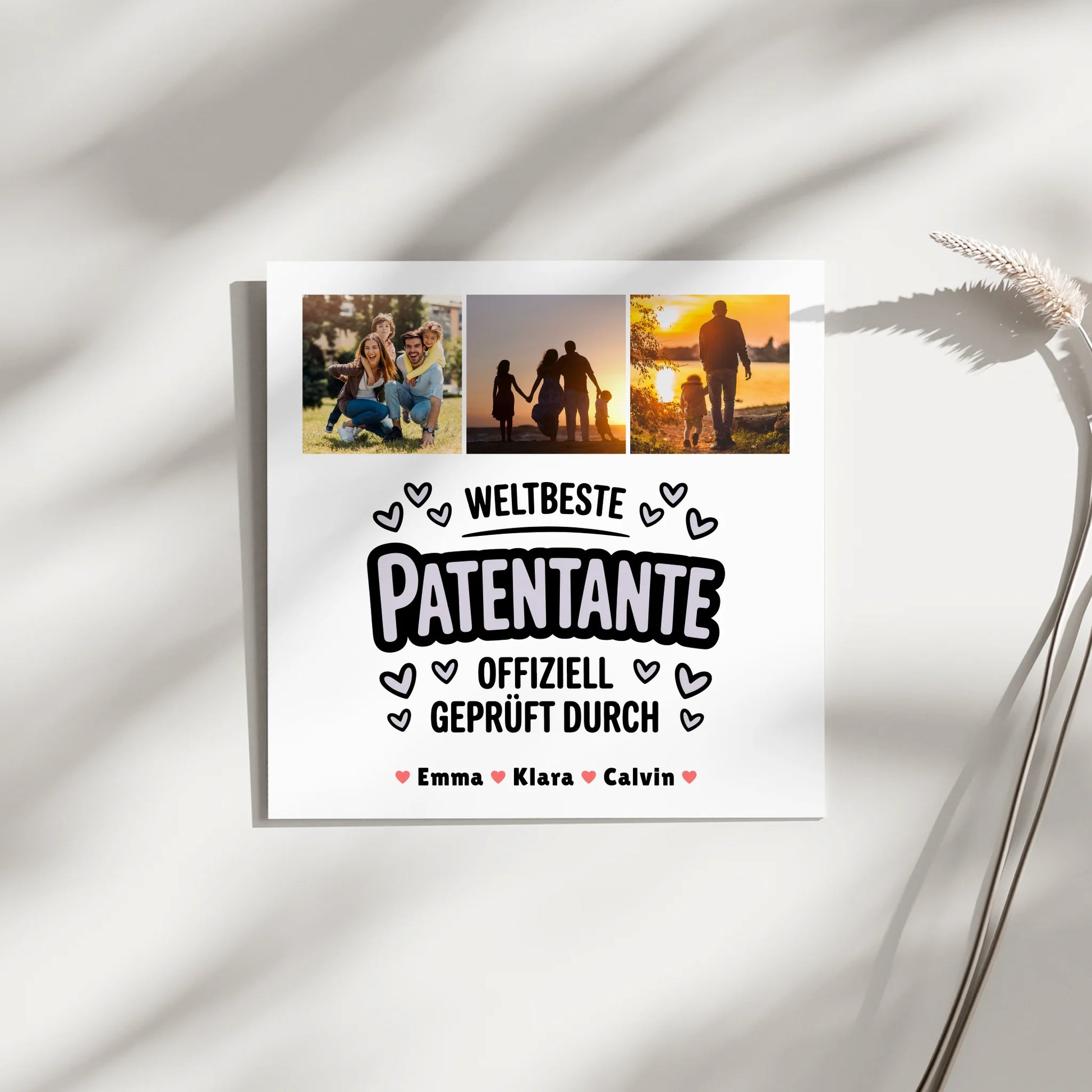 Fotoboard Magnet Poster Geschenk Fotocollage Patentante Weltbeste Patentante Offiziell Geprüft Durch 9
