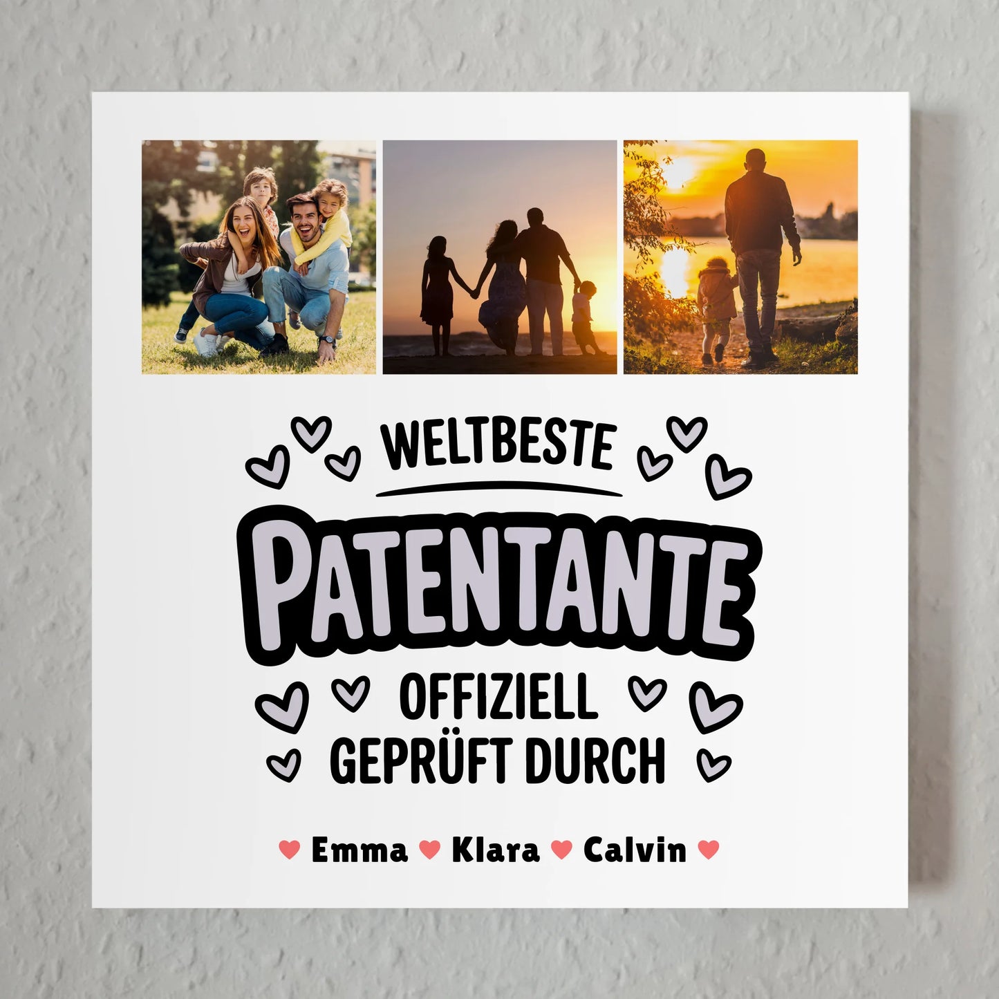 Fotoboard Magnet Poster Geschenk Fotocollage Patentante Weltbeste Patentante Offiziell Geprüft Durch 1