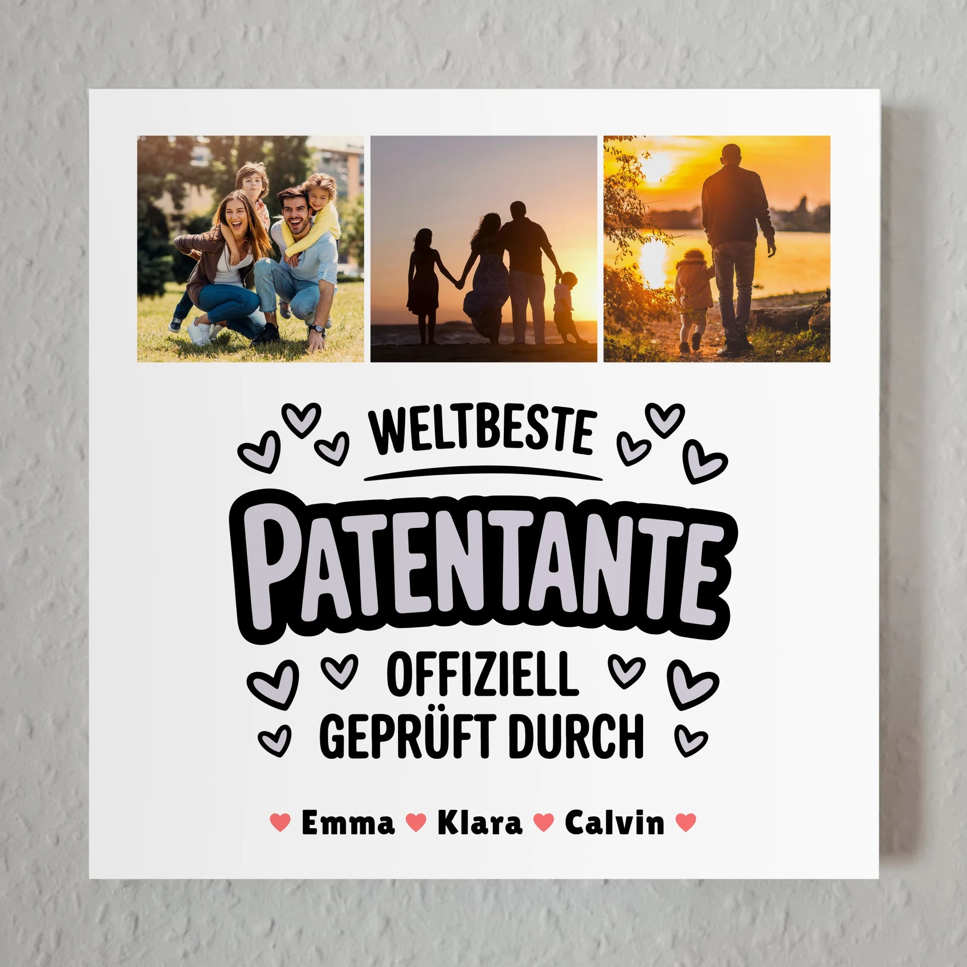 Fotoboard Magnet Poster Geschenk Fotocollage Patentante Weltbeste Patentante Offiziell Geprüft Durch 1
