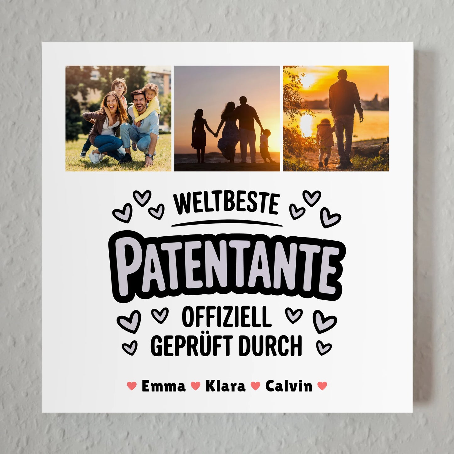 Fotoboard Magnet Poster Geschenk Fotocollage Patentante Weltbeste Patentante Offiziell Geprüft Durch