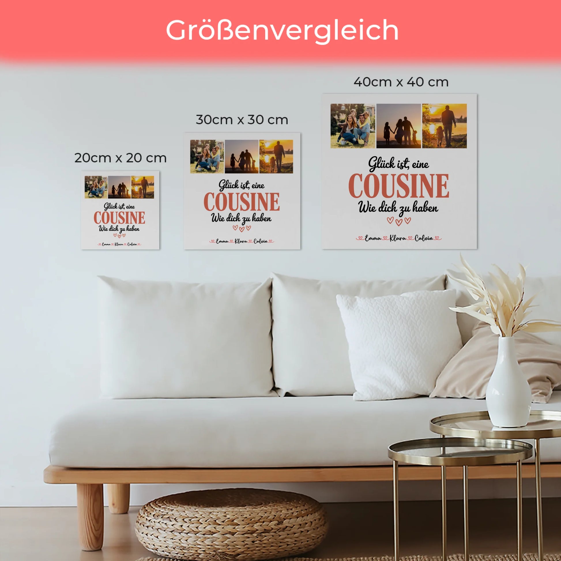 Personalisierte Fotoboard Magnet Poster Fotocollage für Cousine Glück Ist eine Cousine Wie Dich Zu Haben 6
