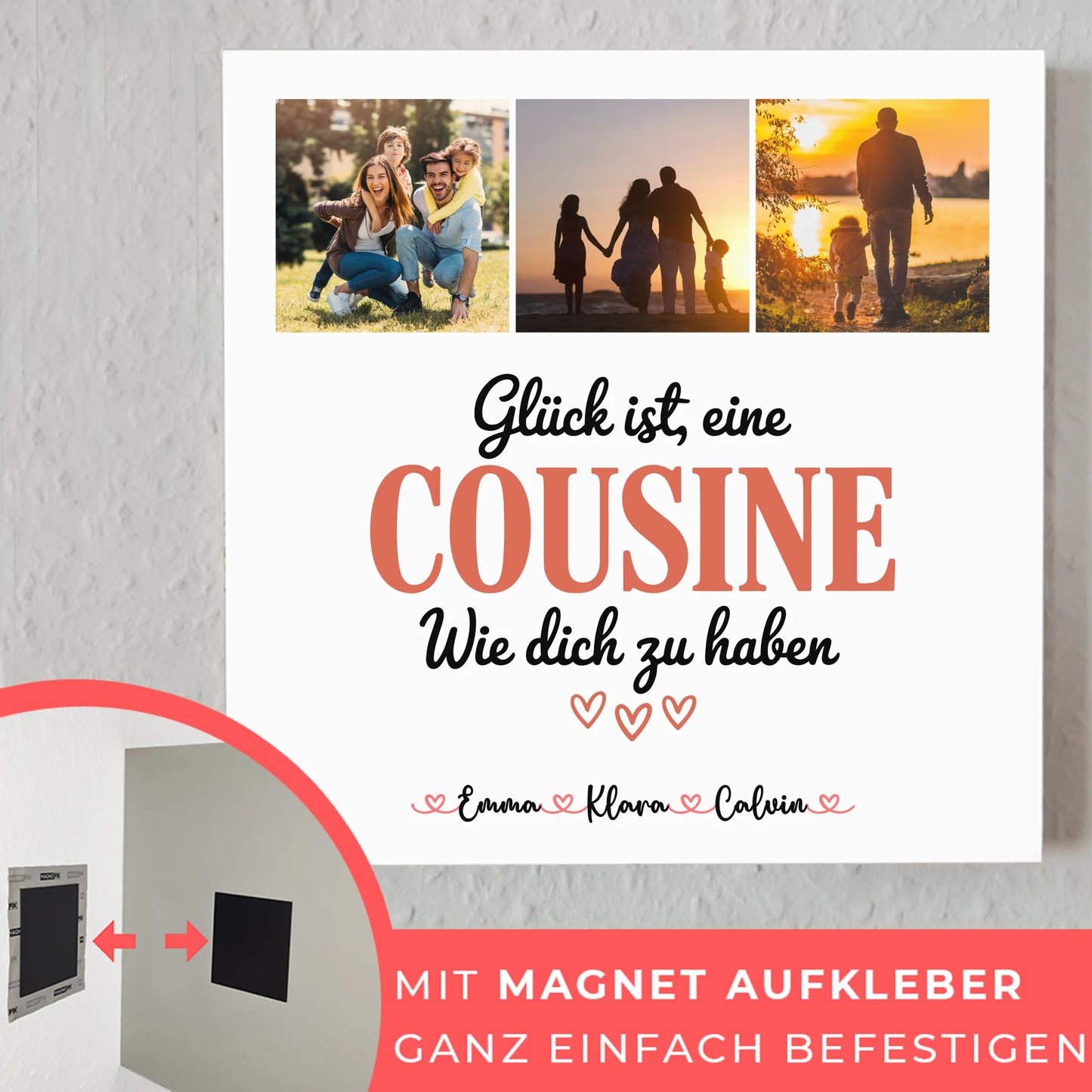 Personalisierte Fotoboard Magnet Poster Fotocollage für Cousine Glück Ist eine Cousine Wie Dich Zu Haben 4