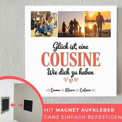 Personalisierte Fotoboard Magnet Poster Fotocollage für Cousine Glück Ist eine Cousine Wie Dich Zu Haben 10