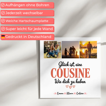 Personalisierte Fotoboard Magnet Poster Fotocollage für Cousine Glück Ist eine Cousine Wie Dich Zu Haben 5