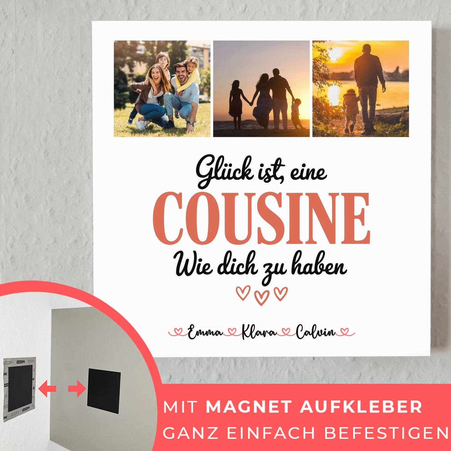 Personalisierte Fotoboard Magnet Poster Fotocollage für Cousine Glück Ist eine Cousine Wie Dich Zu Haben
