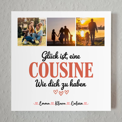 Personalisierte Fotoboard Magnet Poster Fotocollage für Cousine Glück Ist eine Cousine Wie Dich Zu Haben