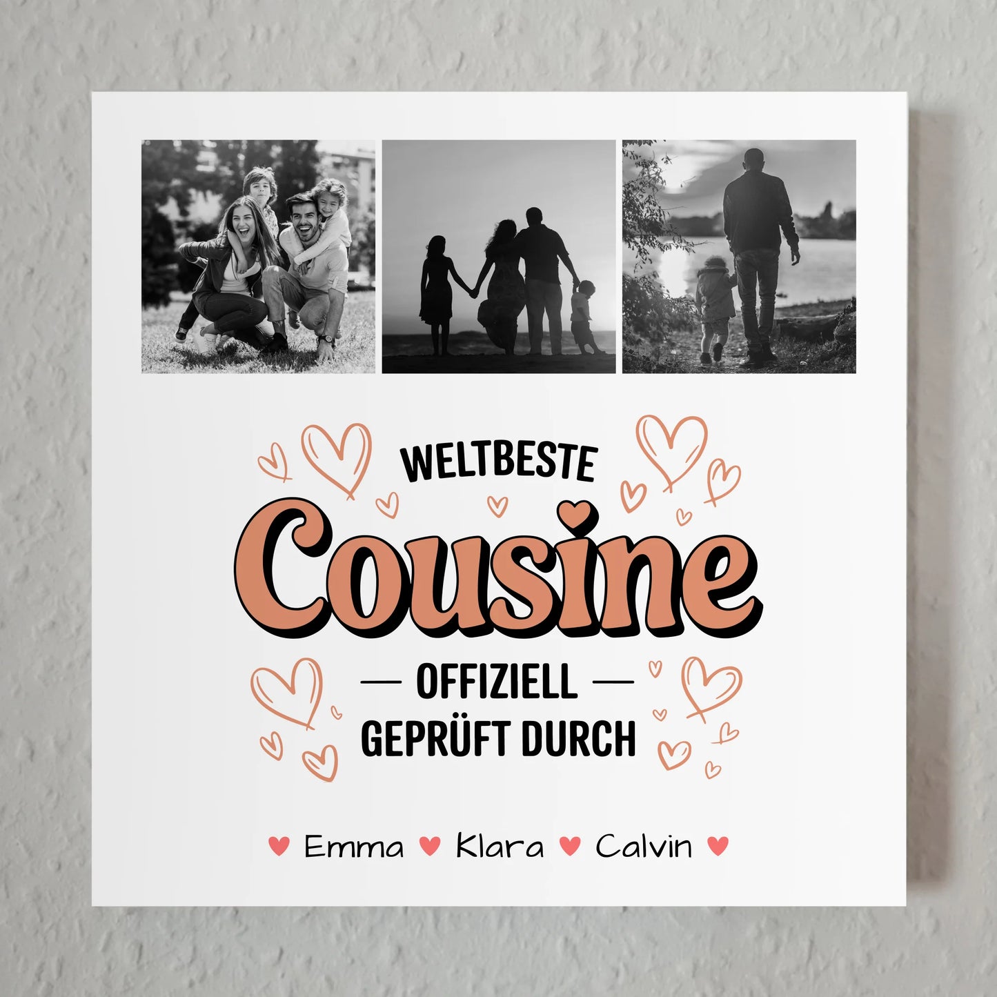 Fotoboard Magnet Poster Fotocollage Cousine Weltbeste Cousine Offiziell Geprüft Durch 1