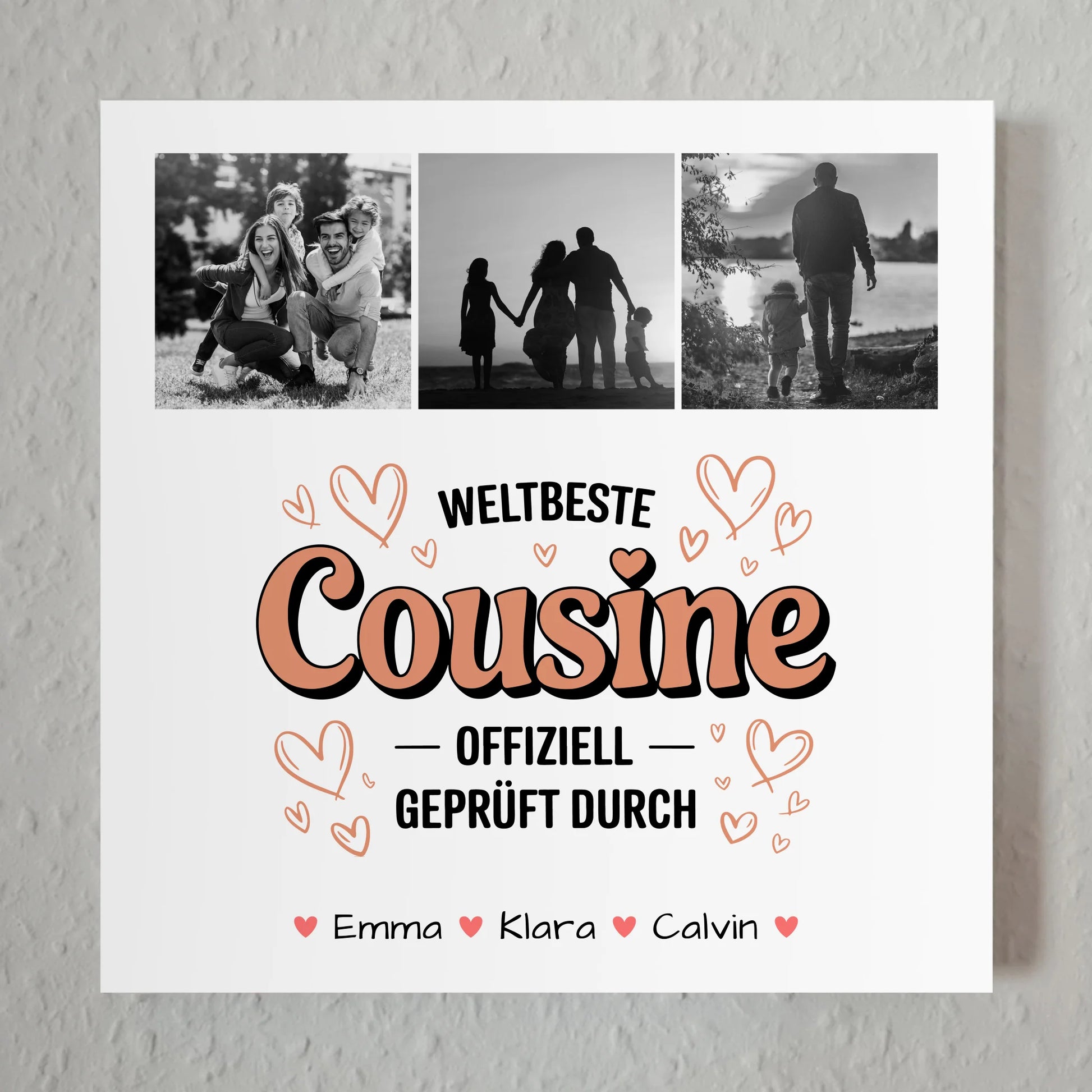 Fotoboard Magnet Poster Fotocollage Cousine Weltbeste Cousine Offiziell Geprüft Durch 1