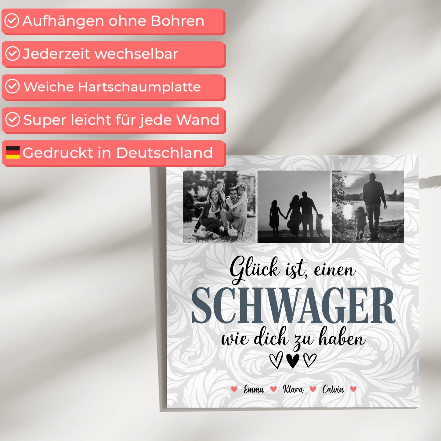 Personalisierte Fotoboard Magnet Wandbild Schwager Fotocollage Glück Ist eine Schwager Wie Dich Zu Haben