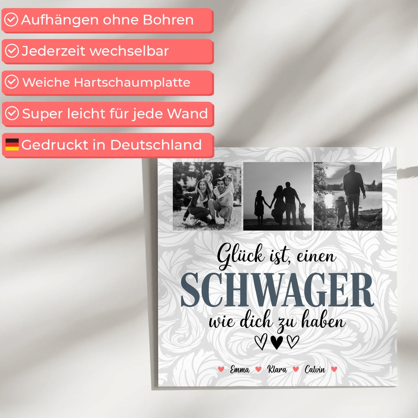 Personalisierte Fotoboard Magnet Wandbild Schwager Fotocollage Glück Ist eine Schwager Wie Dich Zu Haben