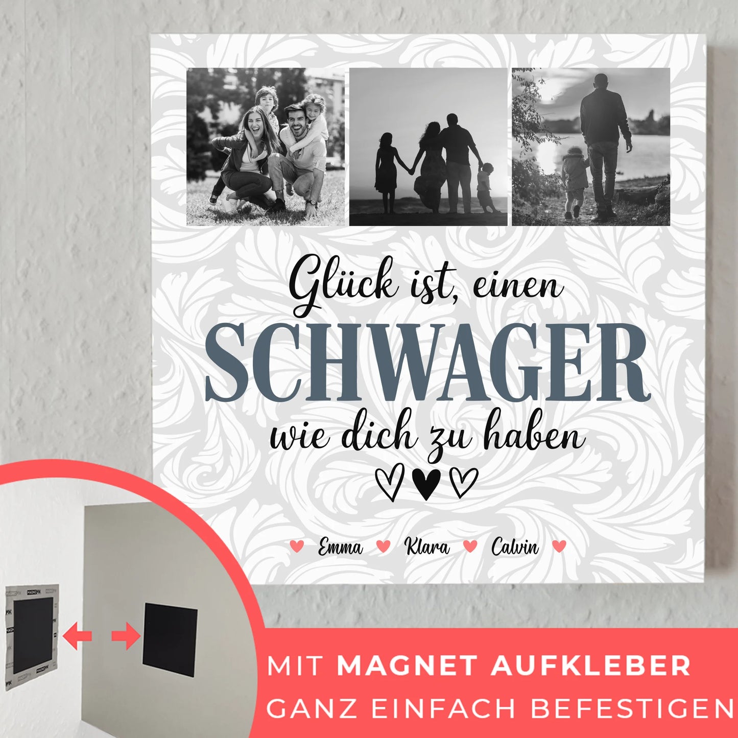 Personalisierte Fotoboard Magnet Wandbild Schwager Fotocollage Glück Ist eine Schwager Wie Dich Zu Haben 10