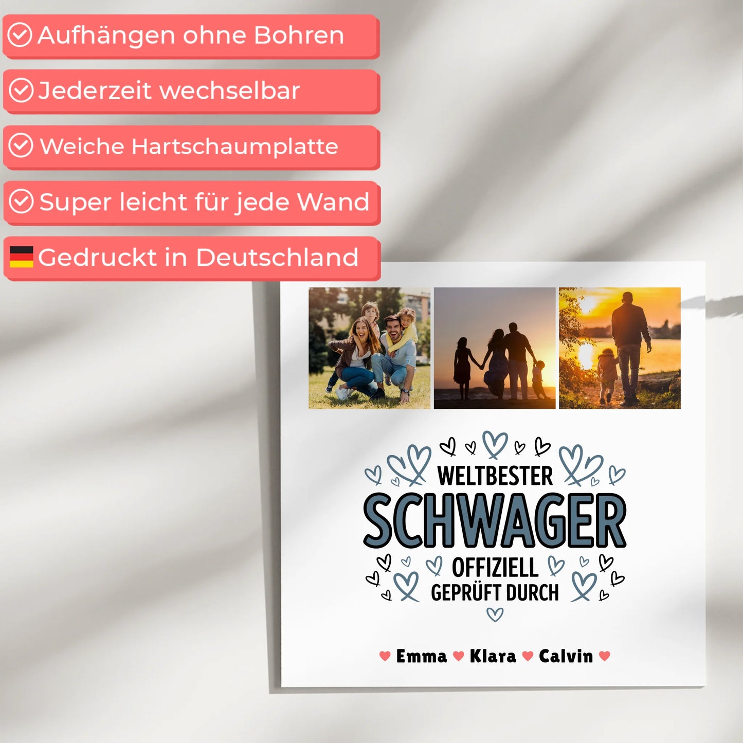 Fotoboard Poster Magnetisch Geschenk Fotocollage Schwager Weltbester Schwager Offiziell Geprüft Durch
