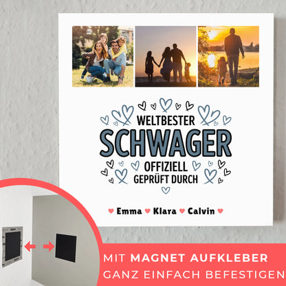Fotoboard Poster Magnetisch Geschenk Fotocollage Schwager Weltbester Schwager Offiziell Geprüft Durch 4